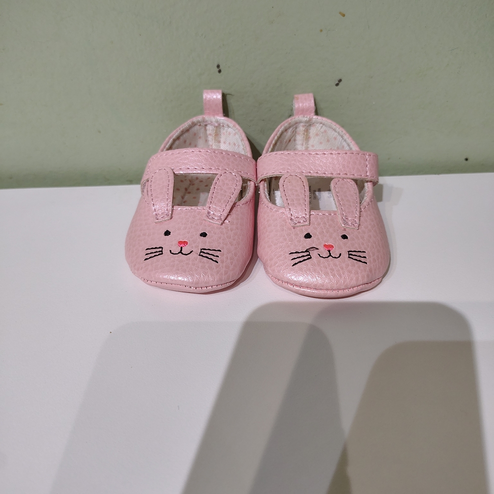 Bunny Pink Baby Girl Easter Shoes Newborn Size 0-3 Months Dress Shoes Ears